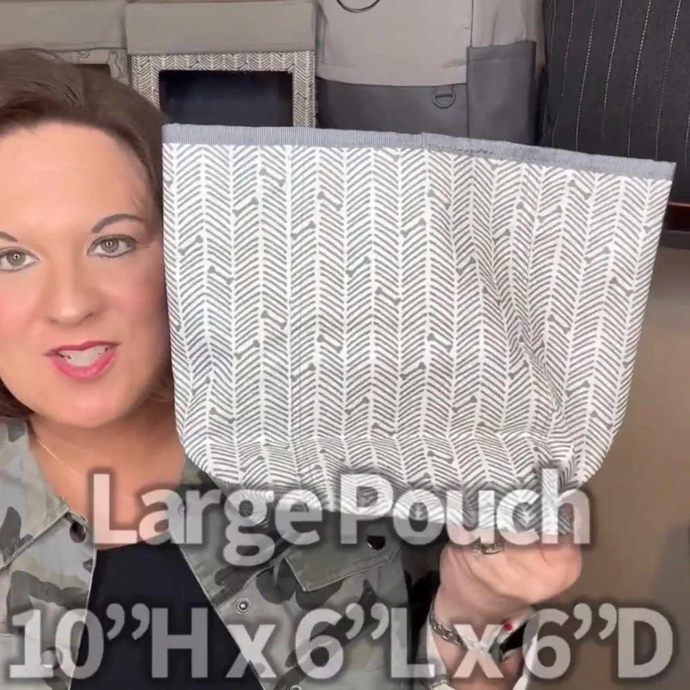 Gray HerringBONE Pet Carrier Set with Pet Business Bag